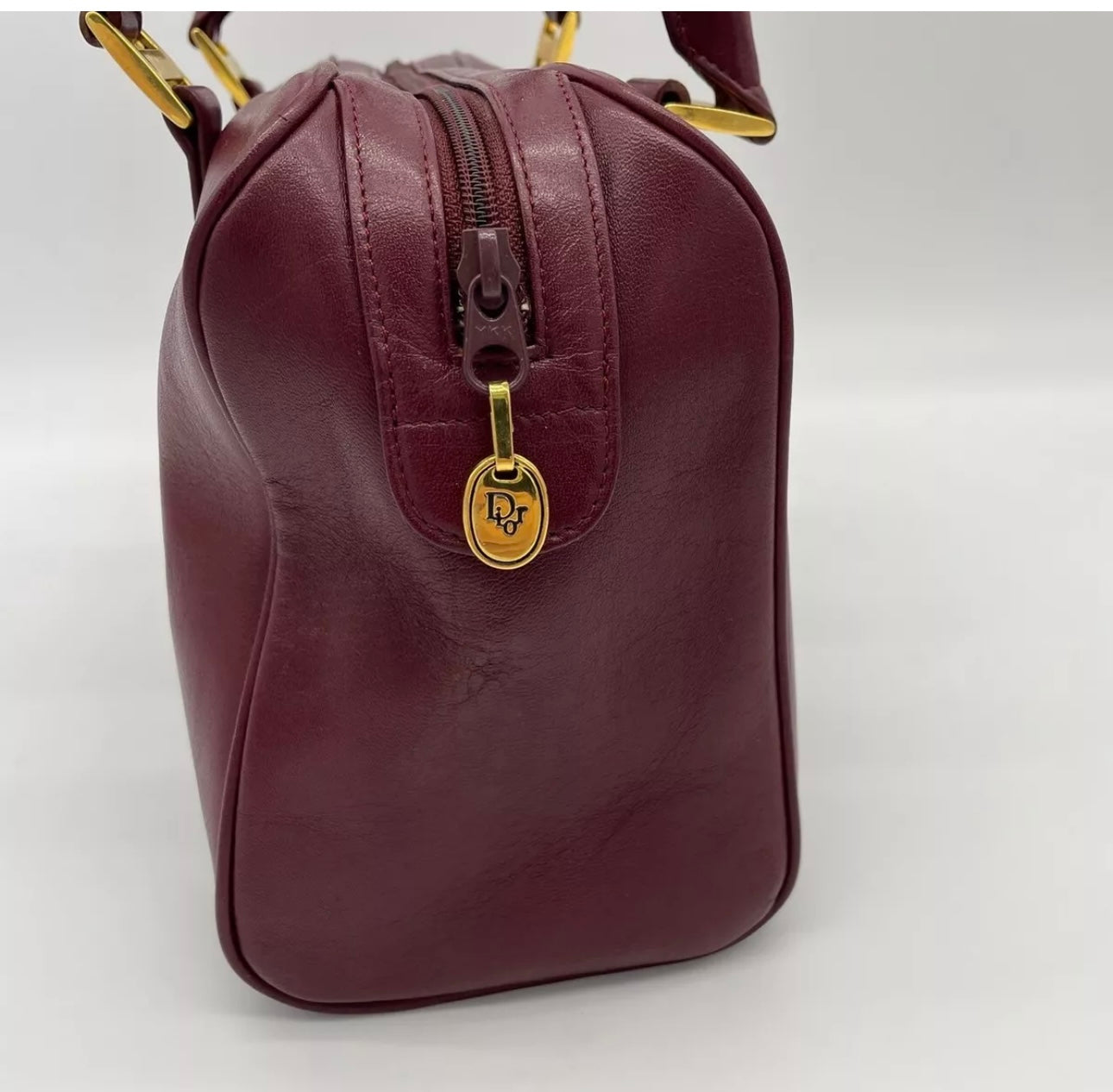 Christian Dior Bordeaux Red Boston Bag