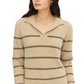 Be Cool Ultra Cozy V-Neck With Stripes and Collar