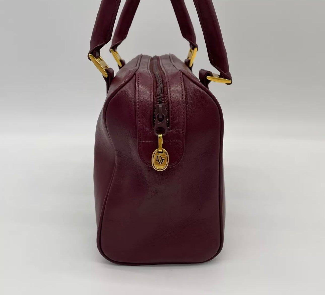 Christian Dior Bordeaux Red Boston Bag