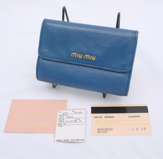 Miu Miu Tri-fold Leather Wallet