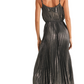 Miou Muse Metallic Pleated Dress