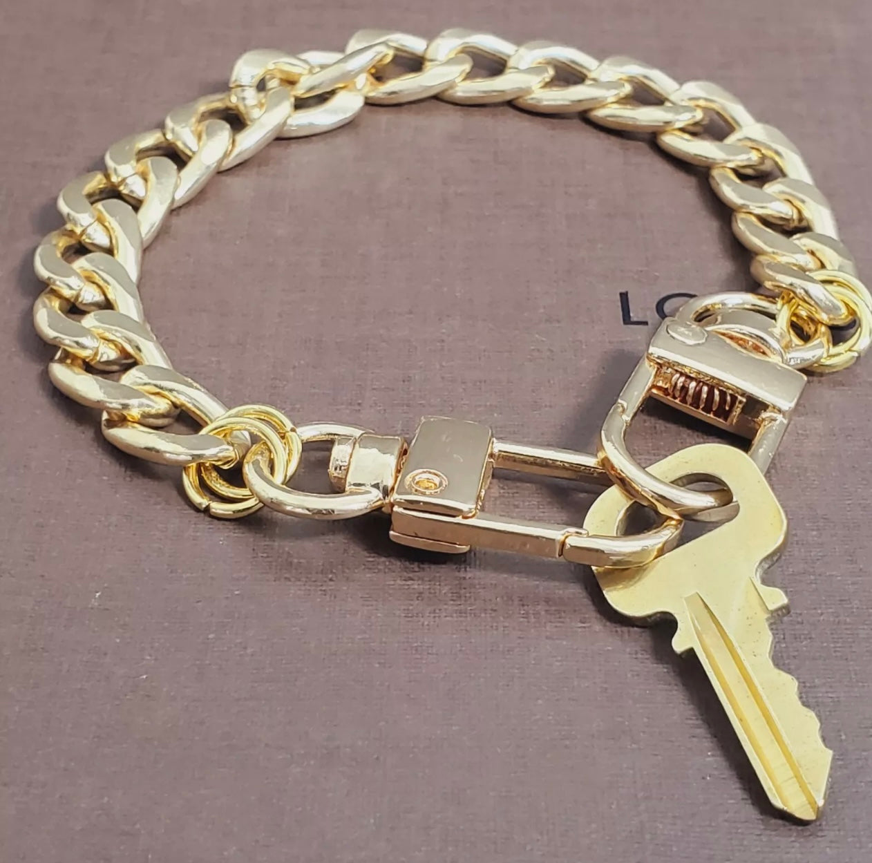 Louis Vuitton Lock and Key Necklace & Bracelet Set