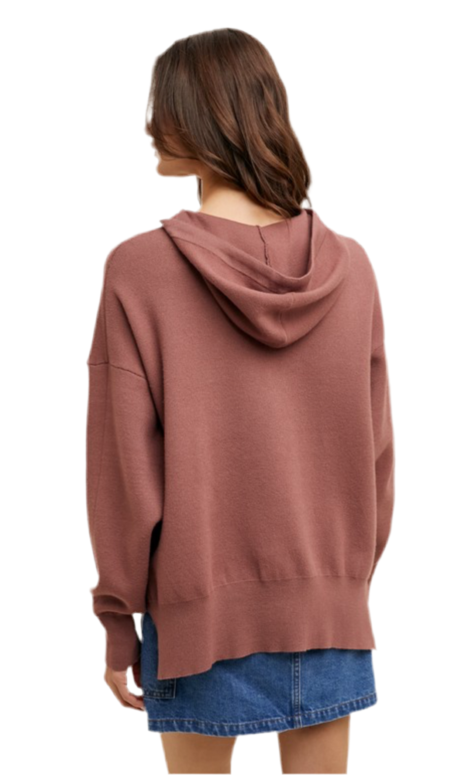 Wishlist Hooded Sweater with Side Slits