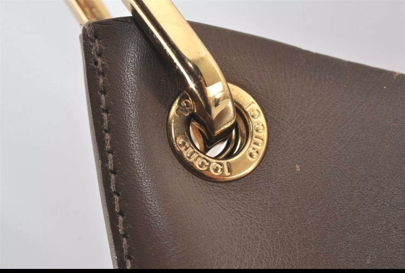 Gucci Vintage Brown Bamboo Handle Bag