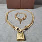 Louis Vuitton Lock and Key Necklace & Bracelet Set