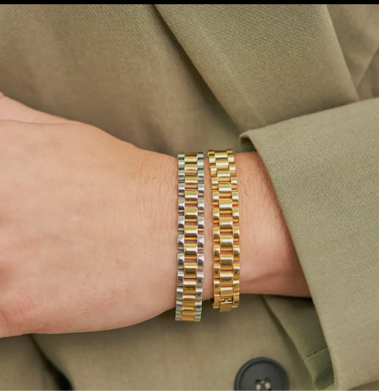 Brenda Grands Two Tone Watch Band Bracelet