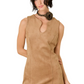 Day + Moon Suede Sleeveless Puzzle Minidress