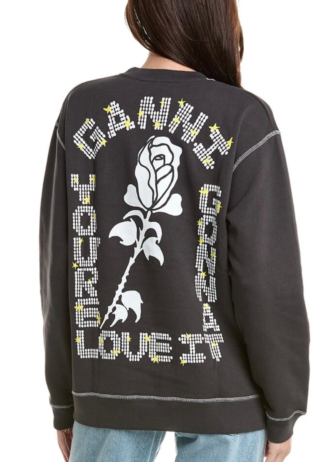 GANNI Dark Rose Relaxed Sweatshirt